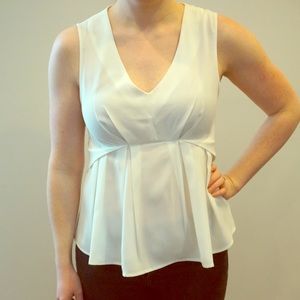 NWT Peplum White Sleeveless Blouse